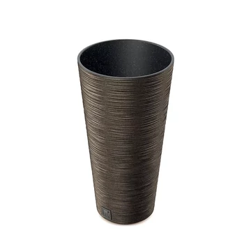 VIRÁGCSERÉP 250 FURU ROUND SLIM ECO WOOD - KÁVÉ