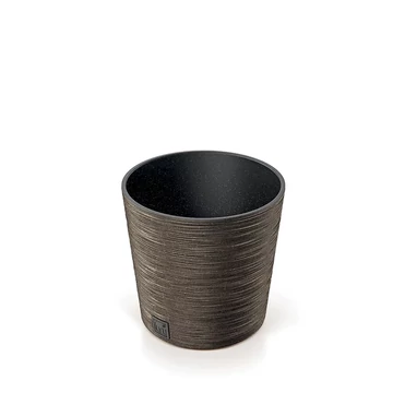 VIRÁGCSERÉP 250 FURU ROUND LOW ECO WOOD - KÁVÉ
