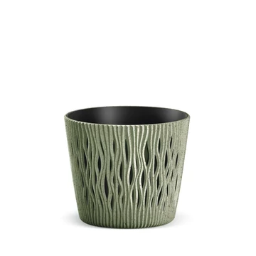 VIRÁGCSERÉP 130 SANDY ROUND ECO WOOD 2IN1 - ZÖLD