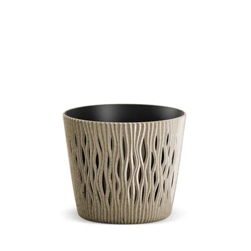 VIRÁGCSERÉP 130 SANDY ROUND ECO WOOD 2IN1 - NATÚR