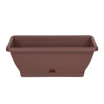 Virágláda alátéttel - 40 cm - sötétbarna