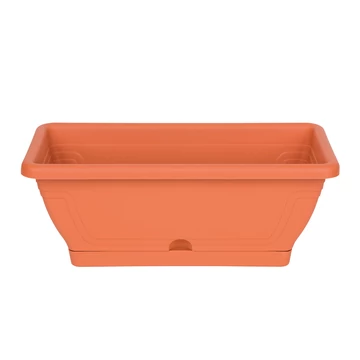 Virágláda alátéttel - 40 cm - terrakotta