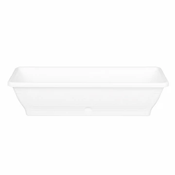 Virágláda alátéttel - 60 cm - fehér