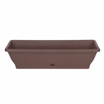 Virágláda alátéttel - 60 cm - sötétbarna